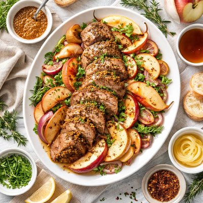 Image of Maple Mustard Pork Tenderloin with Apples Lite