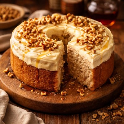 Image of Maple Nut Chiffon Cake with Golden Butter Frosting