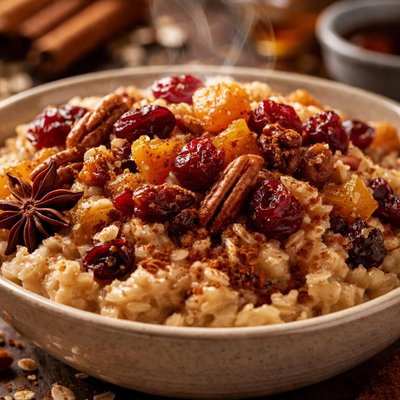Image of Maple Oatmeal and Dried Fruit and Sweet Spices