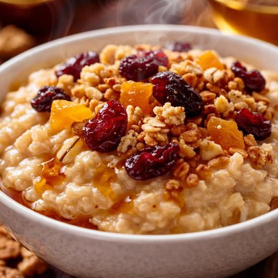 Image of Maple Oatmeal with Dried Fruit and Granola