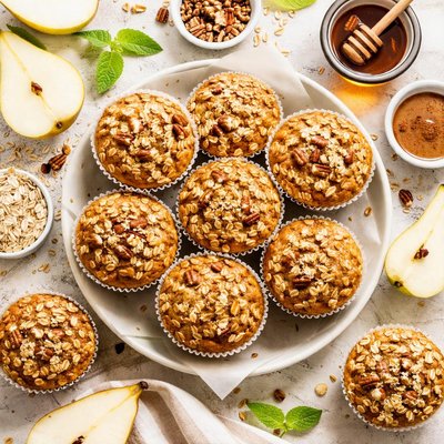 Image of Maple Pear Oatmeal Muffins