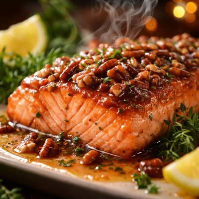 Image of Maple Pecan Glazed Salmon