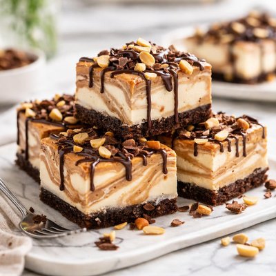 Image of Marble Peanut Butter Frozen Chocolate Dessert