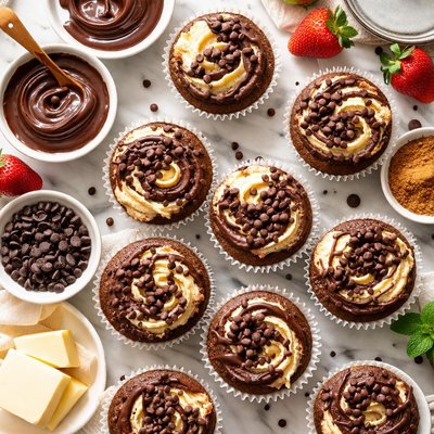 Image of Marble Swirl Brownie Cupcakes