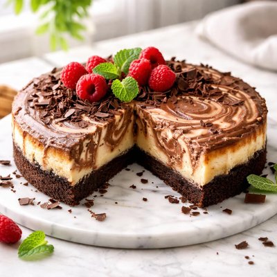 Image of Marbled Chocolate Cheesecake Low Carb