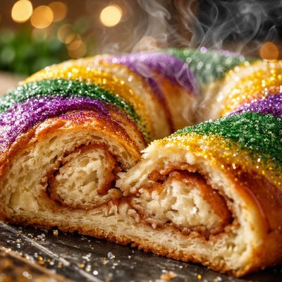 Image of Mardi Gras Kings Cake Optional Bread Machine Version