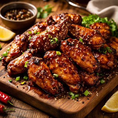 Image of Marinated Barbecue Chicken Wings Asian Style