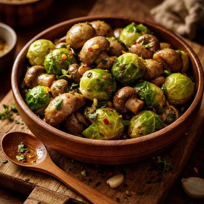 Image of Marinated Brussels Sprouts and Mushrooms