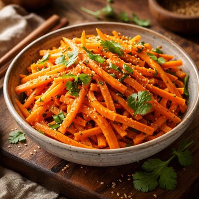 Image of Marinated Carrot Salad with Ginger Sesame Oil