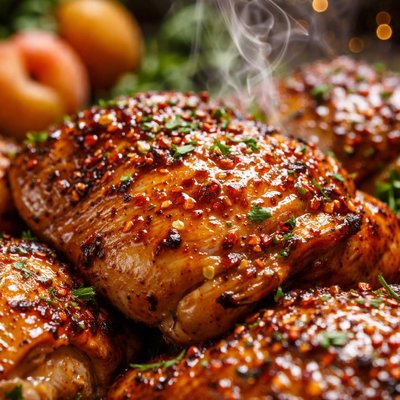 Image of Marinated Chicken Thighs with Tangy Apricot Glaze