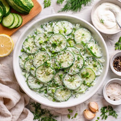 Image of Marinated Cucumbers in Sour Cream