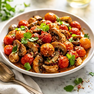 Image of Marinated Curry Tomatoes and Mushrooms