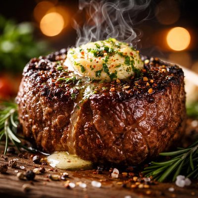 Image of Marinated Filet Mignon with Flavored Butter