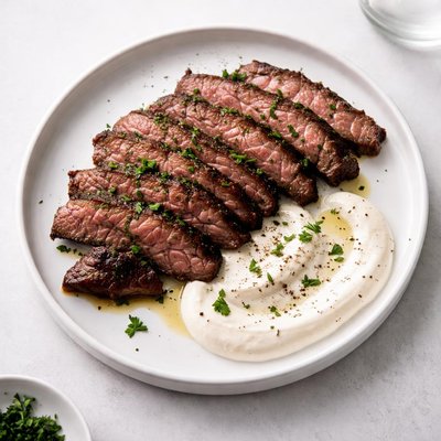 Image of Marinated Flank Steak with Horseradish Sauce