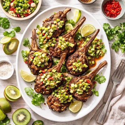 Image of Marinated Lamb Cutlets with Kiwi Salsa