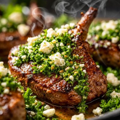 Image of Marinated Lamb with Feta and Parsley Pesto