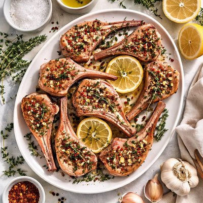 Image of Marinated Lemon Thyme and Garlic Lamb Chops