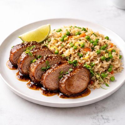 Image of Marinated Oriental Pork Tenderloin with Fried Rice