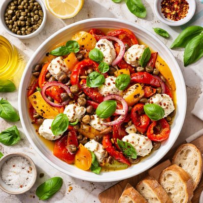 Image of Marinated Peppers and Mozzarella