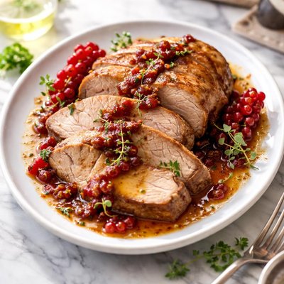 Image of Marinated Pork Loin with Currant Ginger Sauce