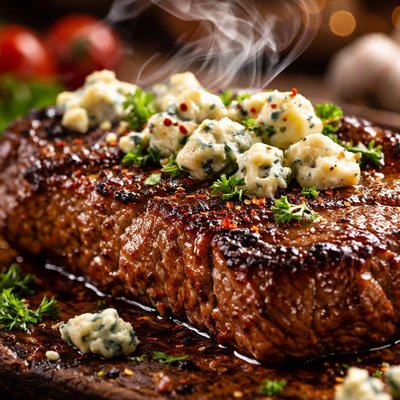 Image of Marinated Steak with Blue Cheese
