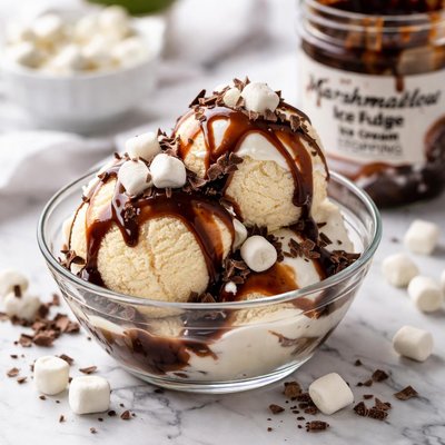 Image of Marshmallow Fudge Ice Cream Topping