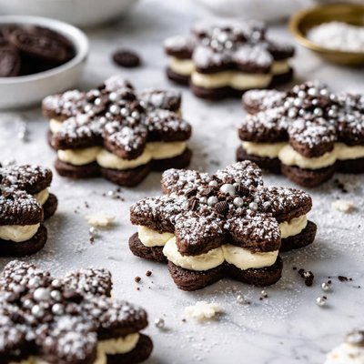 Image of Mascarpone Oreo Snowflake Cookies