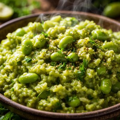 Image of Mashed Favas Broad Beans Greens