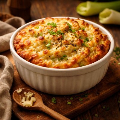 Image of Mashed Potato and Leek Souffle