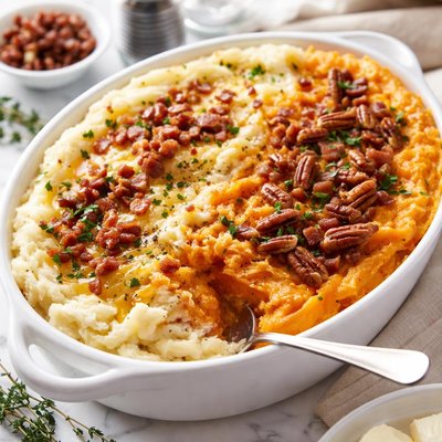 Image of Mashed Potato and Sweet Potato Casserole