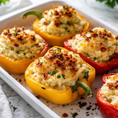 Image of Mashed Potato Stuffed Bell Peppers