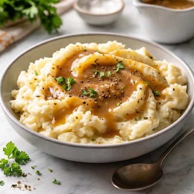 Image of Vegan Mashed Potatoes and Gravy