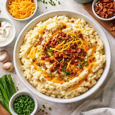 Image of Mashed Potatoes with Cheddar and Chives