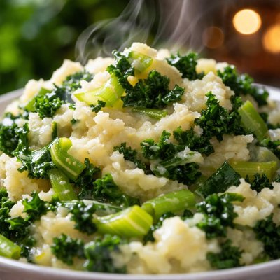 Image of Mashed Potatoes with Kale and Leeks