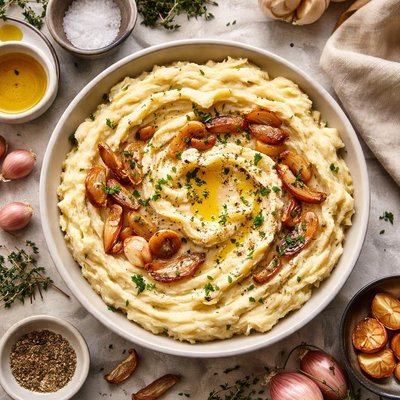 Image of Mashed Potatoes with Roasted Garlic and Shallots
