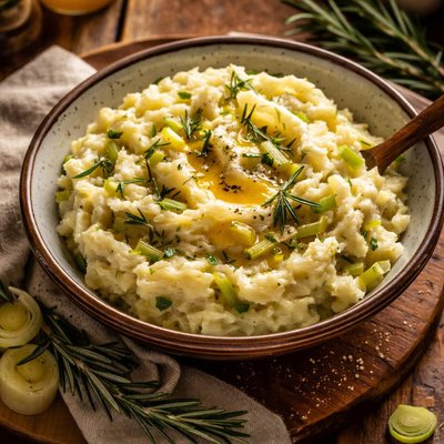 Image of Mashed Potatoes with Rosemary and Leeks