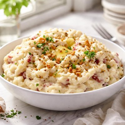 Image of Mashed Red Potatoes with Garlic
