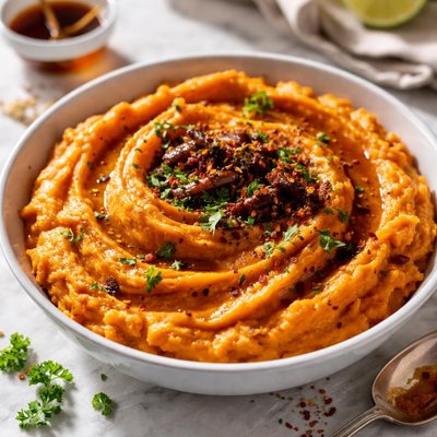 Image of Mashed Sweet Potatoes with Maple Syrup and Chipotles