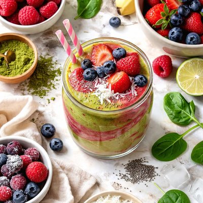 Image of Matcha Berry Swirl Smoothie