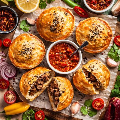 Image of Meat Pies with Spicy Portuguese Sauce