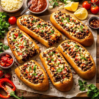 Image of Meat Stuffed French Loaves