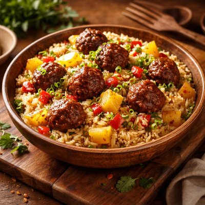 Image of Meatball and Pineapple Rice