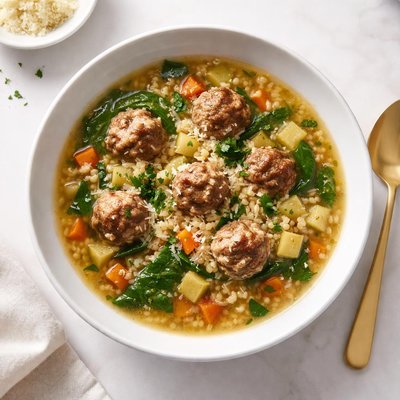Image of Meatball Vegetable and Barley Soup