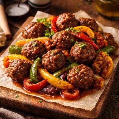Image of Meatballs and Bell Peppers