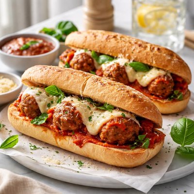 Image of Meatballs and Mozzarella Sandwiches
