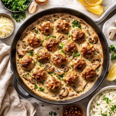 Image of Meatballs in Creamy Mushroom Sauce