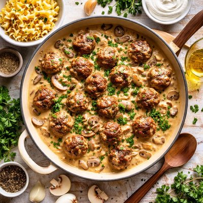 Image of Meatballs Stroganoff