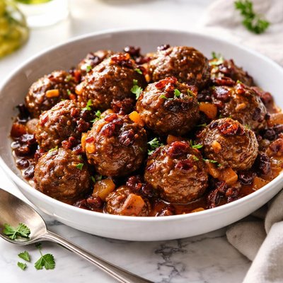 Image of Meatballs with Dried Cranberry Apricot Sauce