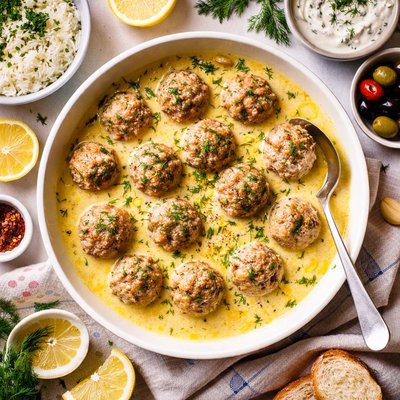 Image of Meatballs with Egg Lemon Sauce Youverlakie Me Avgolemono
