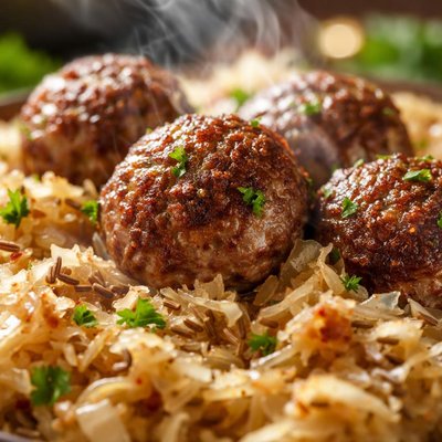 Image of Meatballs with Sauerkraut